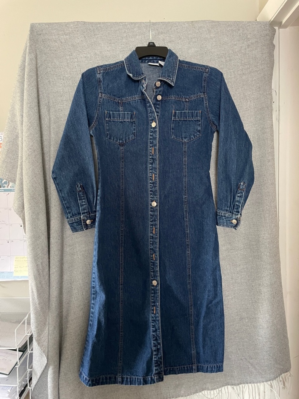 Kids R Us - Girls Classic Dark Blue Denim Button-Front Dress